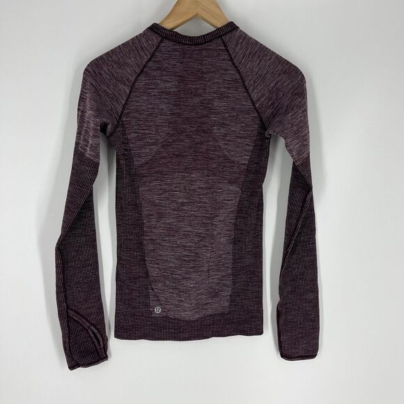 Lululemon T Shirt Size 4 Womens Purple Swiftly Tech Running Pullover Top Yoga - Picture 4 of 6